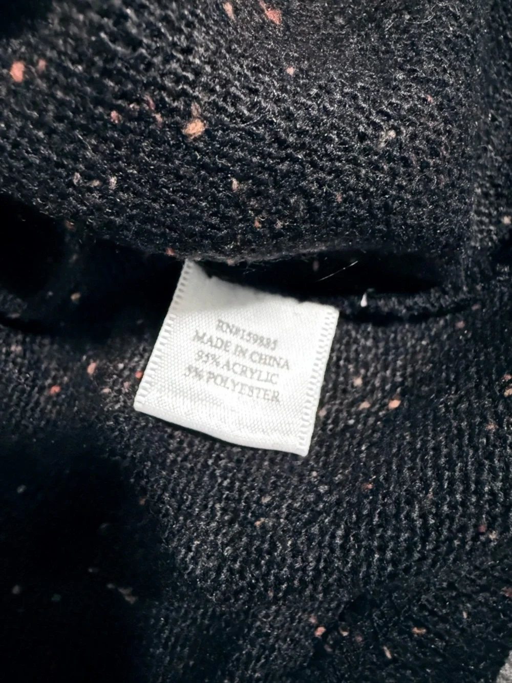 hello nite Black Speckled Crewneck Sweater‎ — Short Puff Sleeve Women Medium NWT